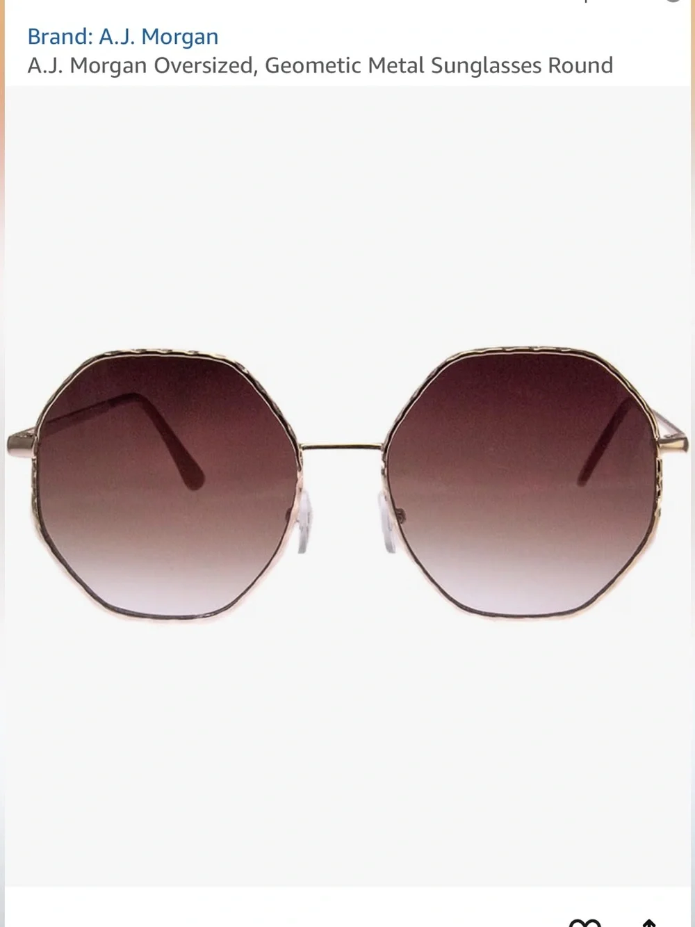 A.J. Morgan Pink Gradient Octagon Metal Sunglasses